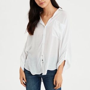 AE Oversized Tie Up Button Down Shirt